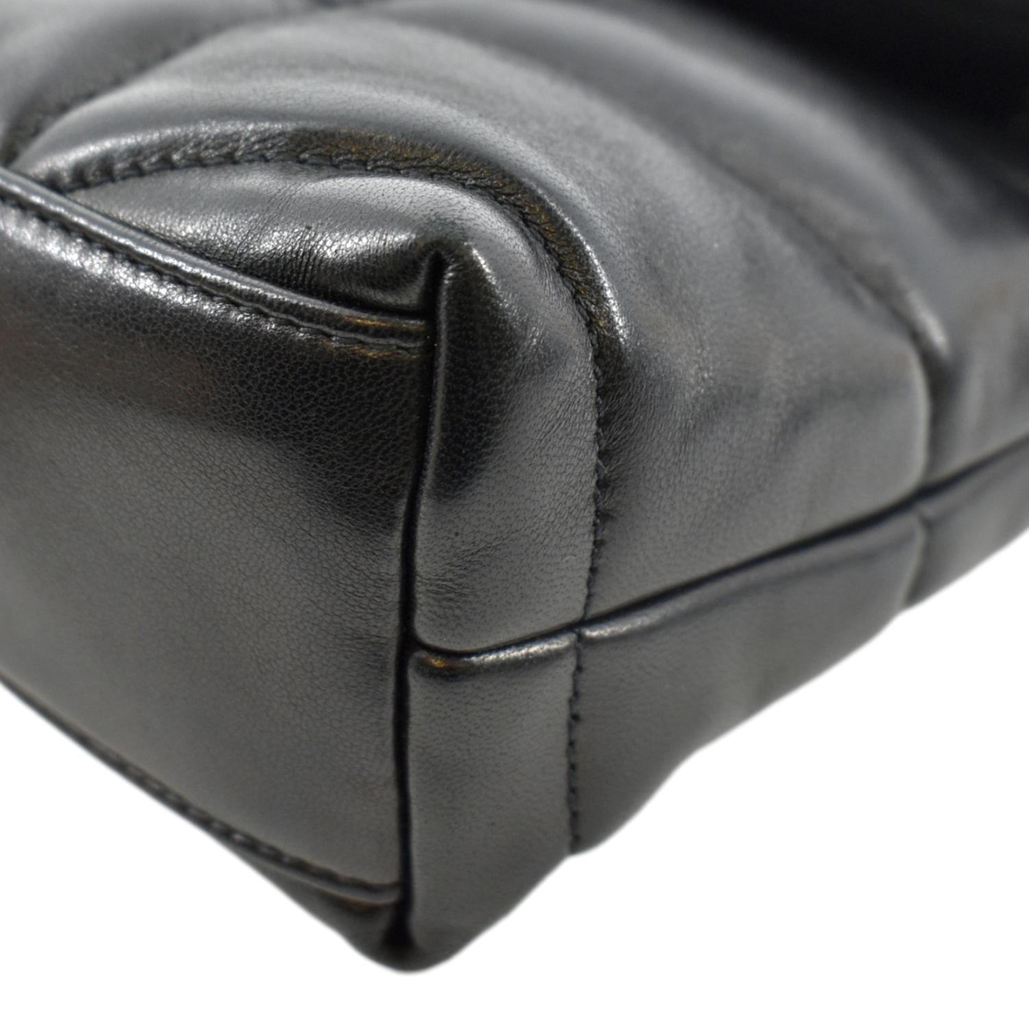 YVES SAINT LAURENT Toy Loulou Puffer Quilted Lambskin Leather Crossbody Bag Black