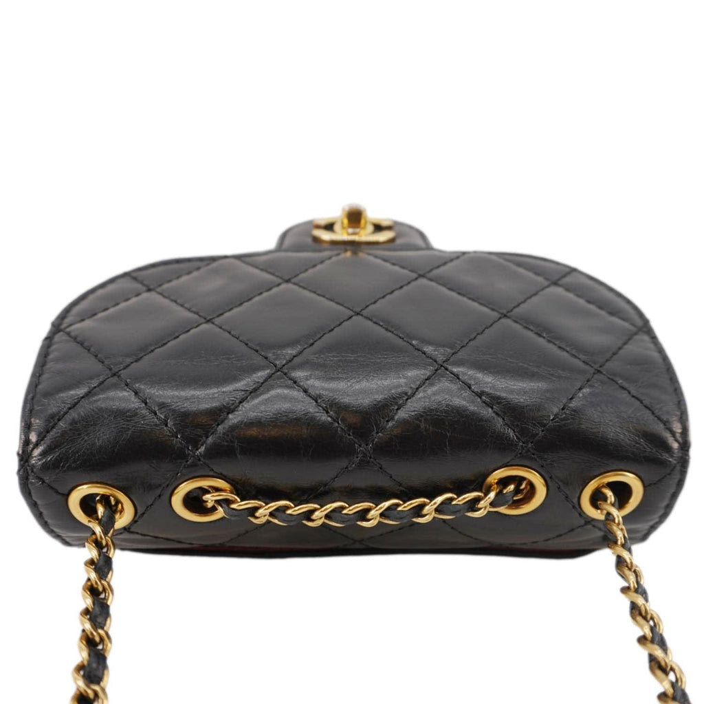Chanel Bubble CC Aged Calfskin Small Crossbody Bag Black