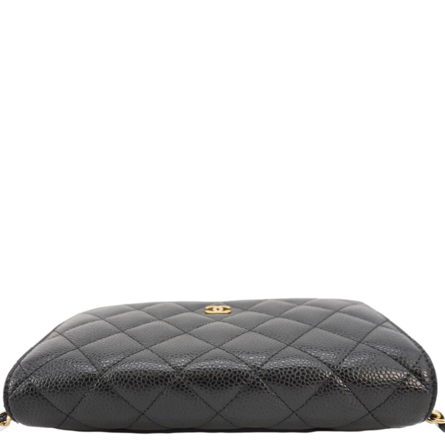 Chanel Wallet On Chain Quilted Caviar Leather Crossbody Bag Black