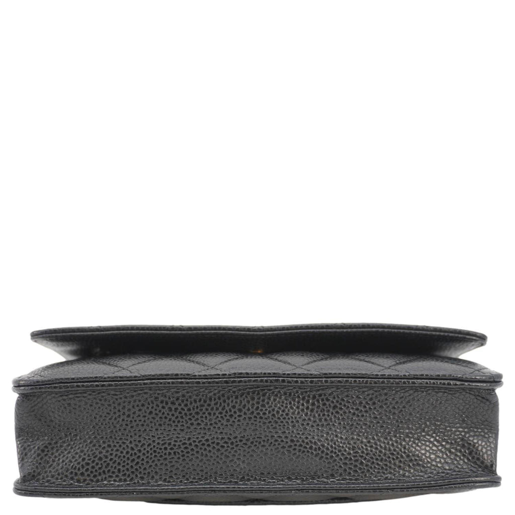 Chanel Wallet On Chain Quilted Caviar Leather Crossbody Bag Black