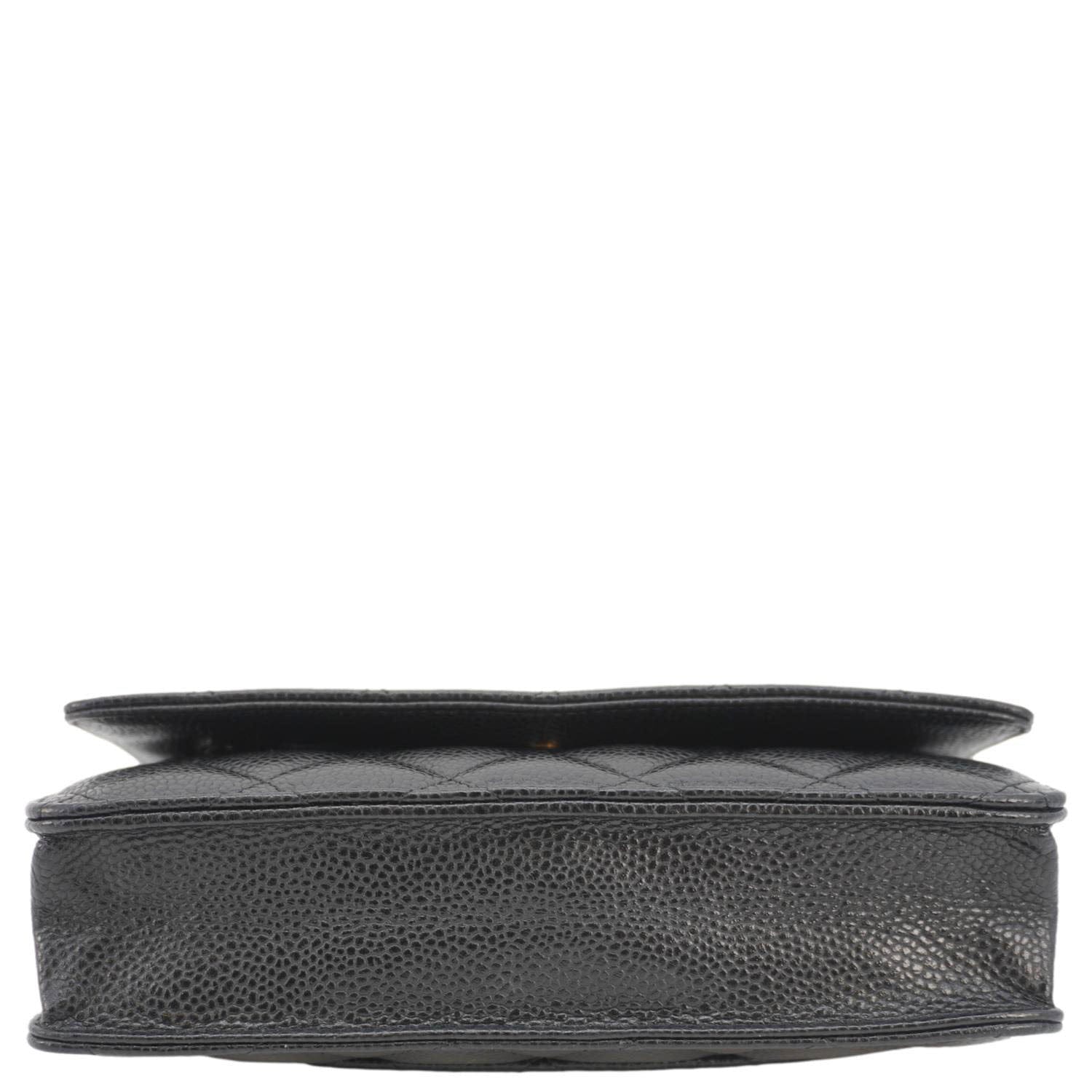 Chanel Wallet On Chain Quilted Caviar Leather Crossbody Bag Black