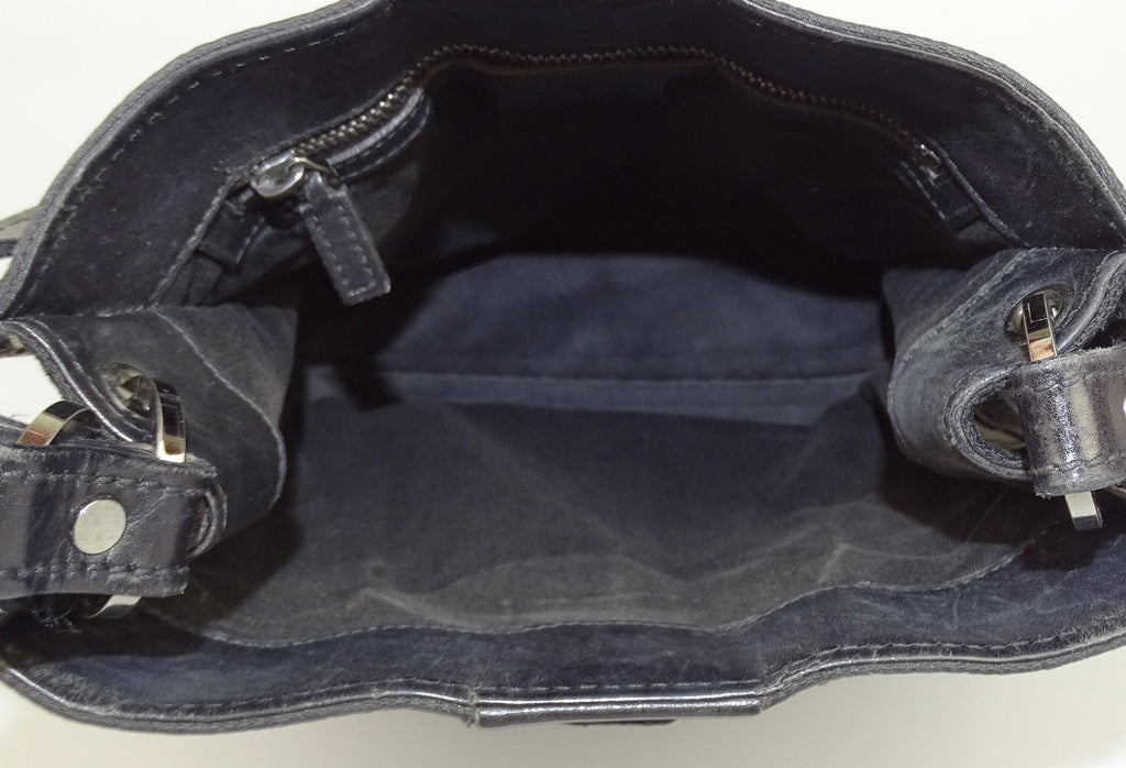 Gucci Vintage Black GG Short Strap Shoulder Bag
