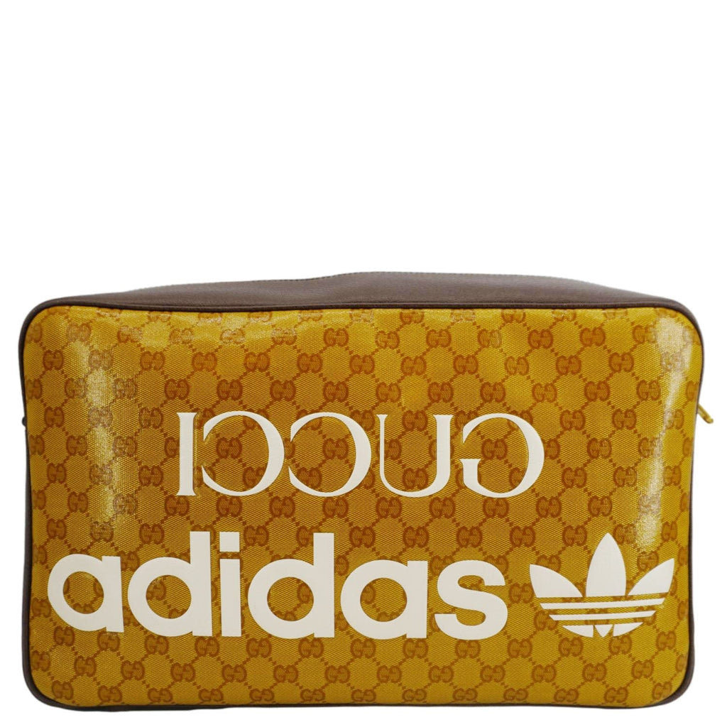 GUCCI X ADIDAS Web Gucci Crystal Canvas Messenger Bag Brown 702430