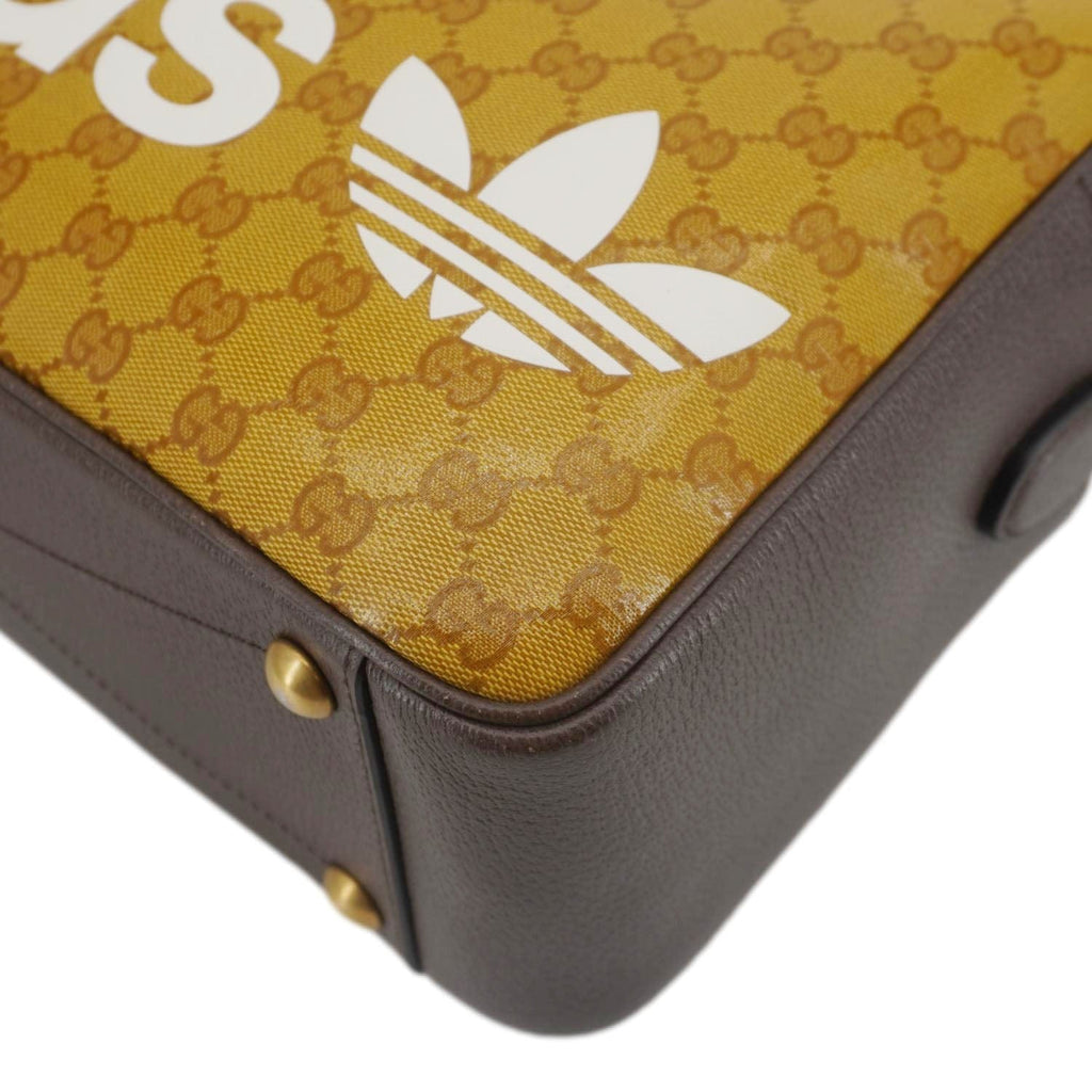 GUCCI X ADIDAS Web Gucci Crystal Canvas Messenger Bag Brown 702430