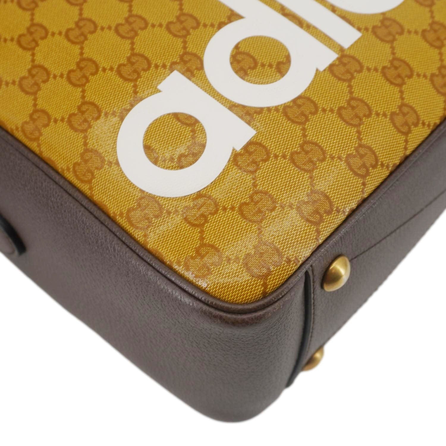 GUCCI X ADIDAS Web Gucci Crystal Canvas Messenger Bag Brown 702430