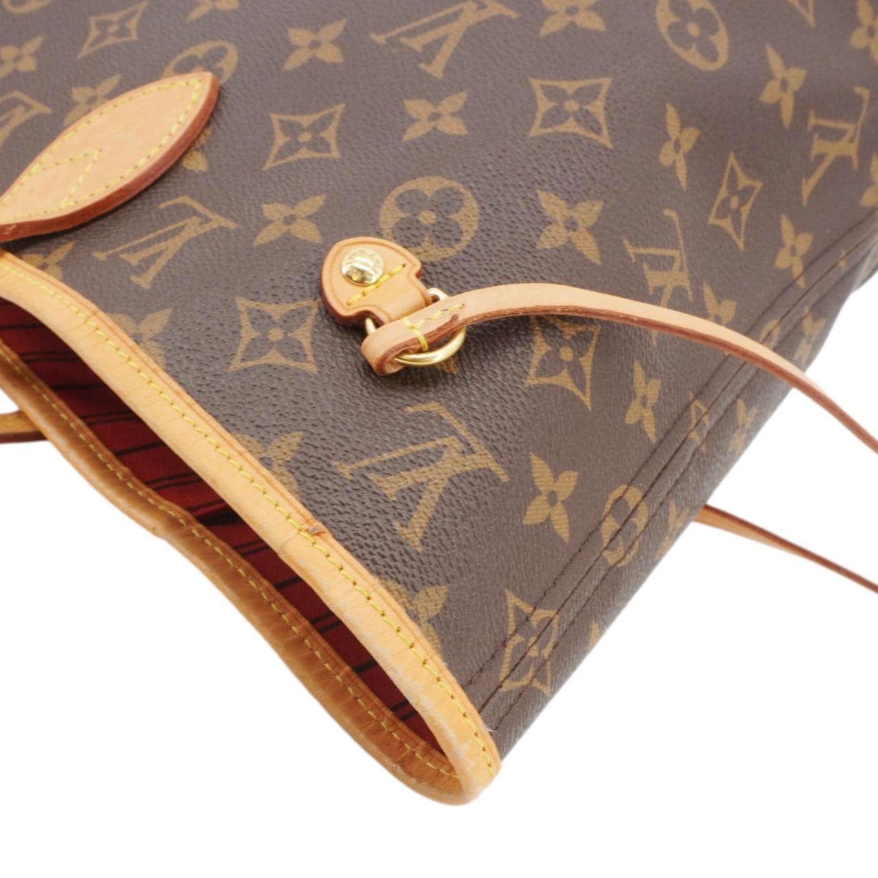 LOUIS VUITTON Neverfull MM Monogram Canvas Shoulder Bag Brown