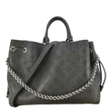 LOUIS VUITTON Bella Mahina Calf Leather Tote Shoulder Bag Black