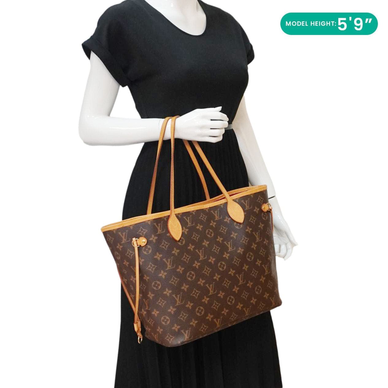 LOUIS VUITTON Neverfull MM Monogram Canvas Shoulder Bag Brown