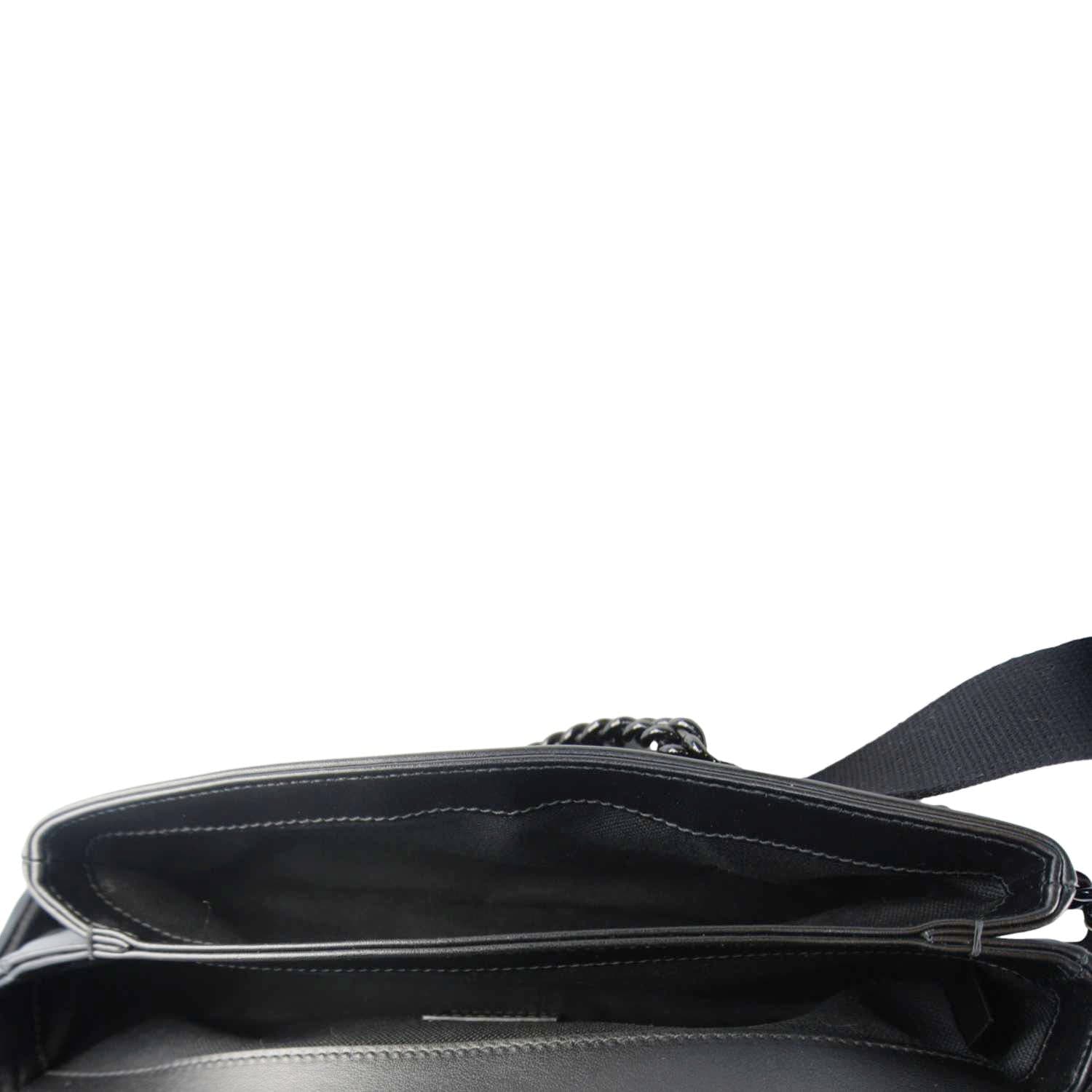 GUCCI Gucci Marmont Small Leather Shoulder Bag Black 734814