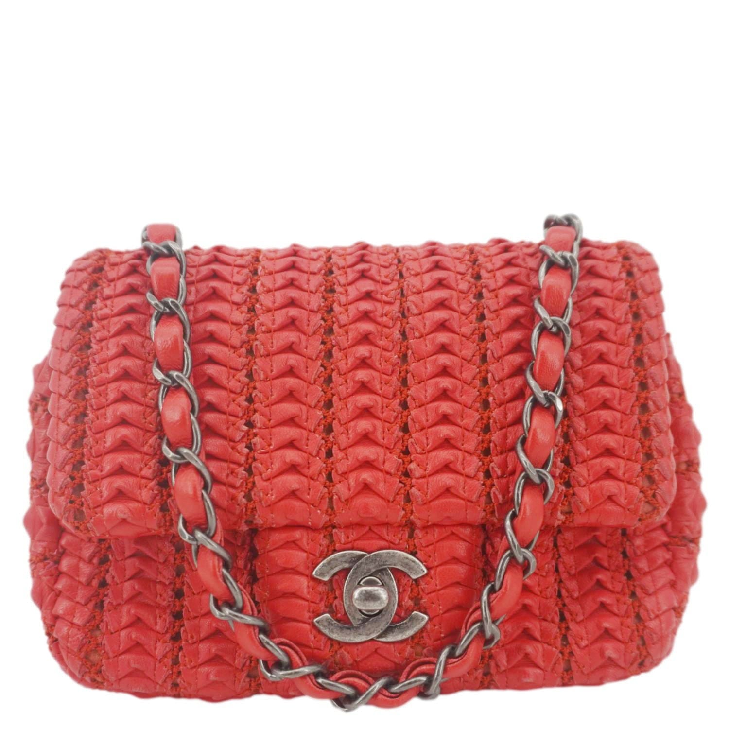 Chanel Paris Seoul Crotch Mini Lambskin Leather Shoulder Bag Red