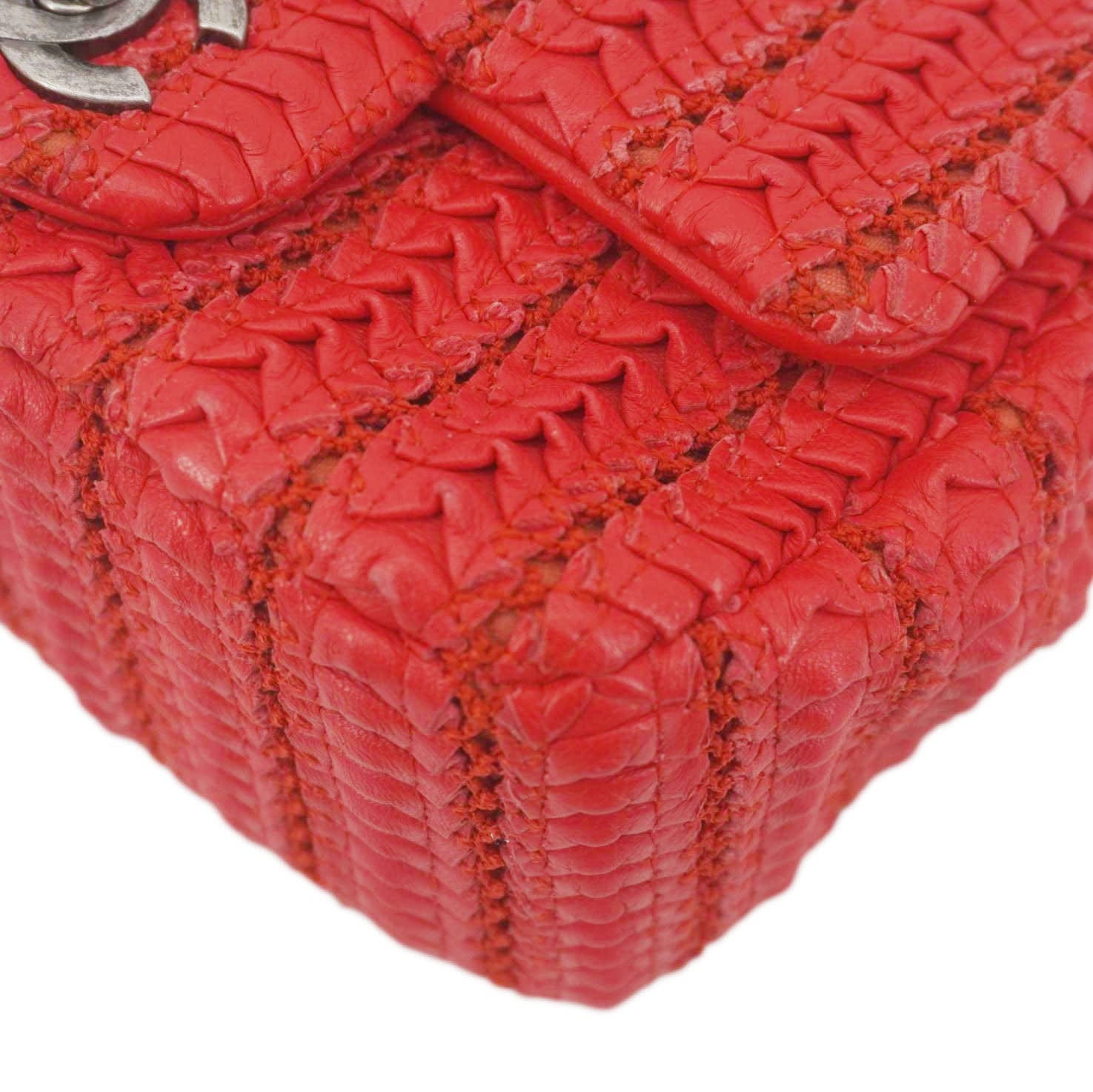 Chanel Paris Seoul Crotch Mini Lambskin Leather Shoulder Bag Red