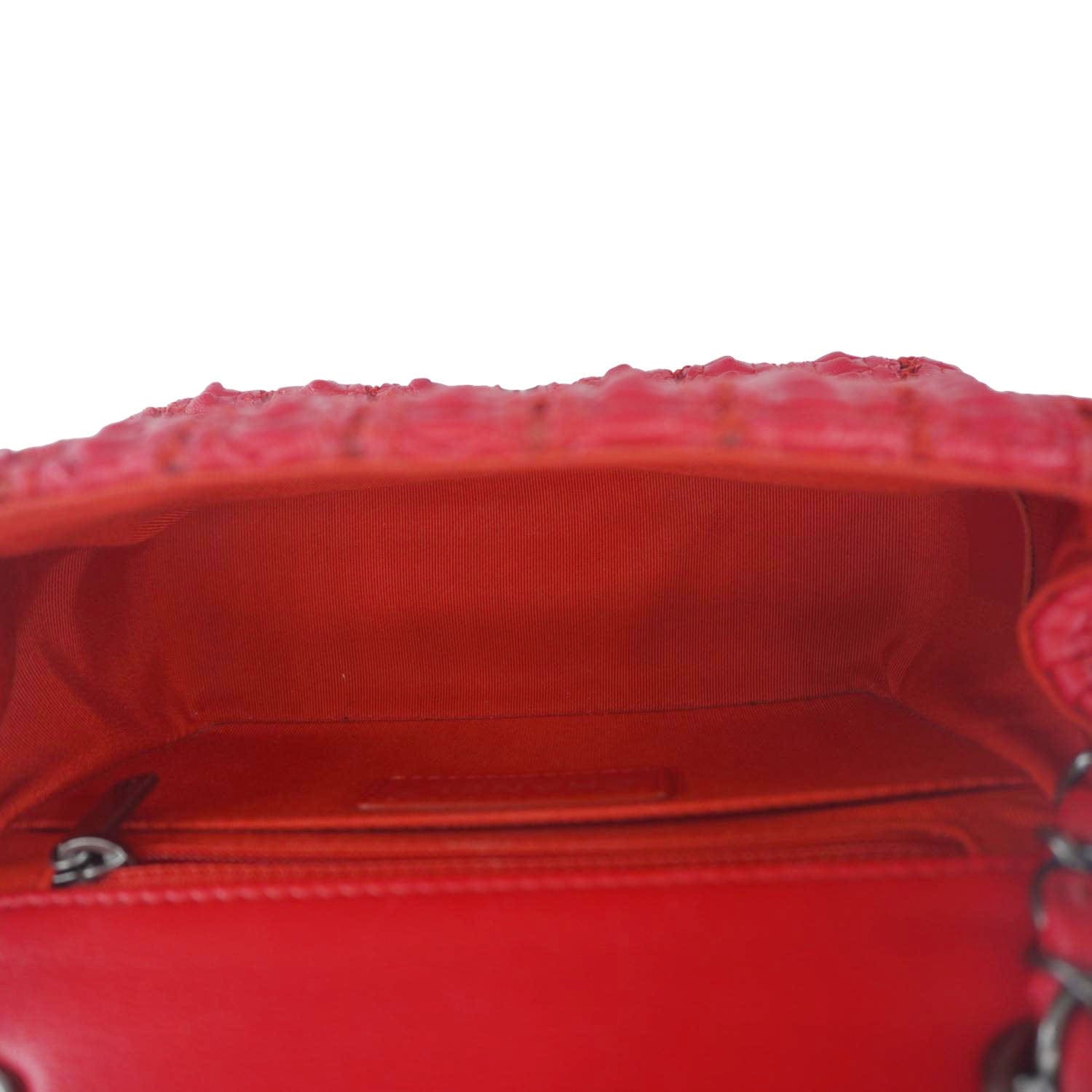 Chanel Paris Seoul Crotch Mini Lambskin Leather Shoulder Bag Red