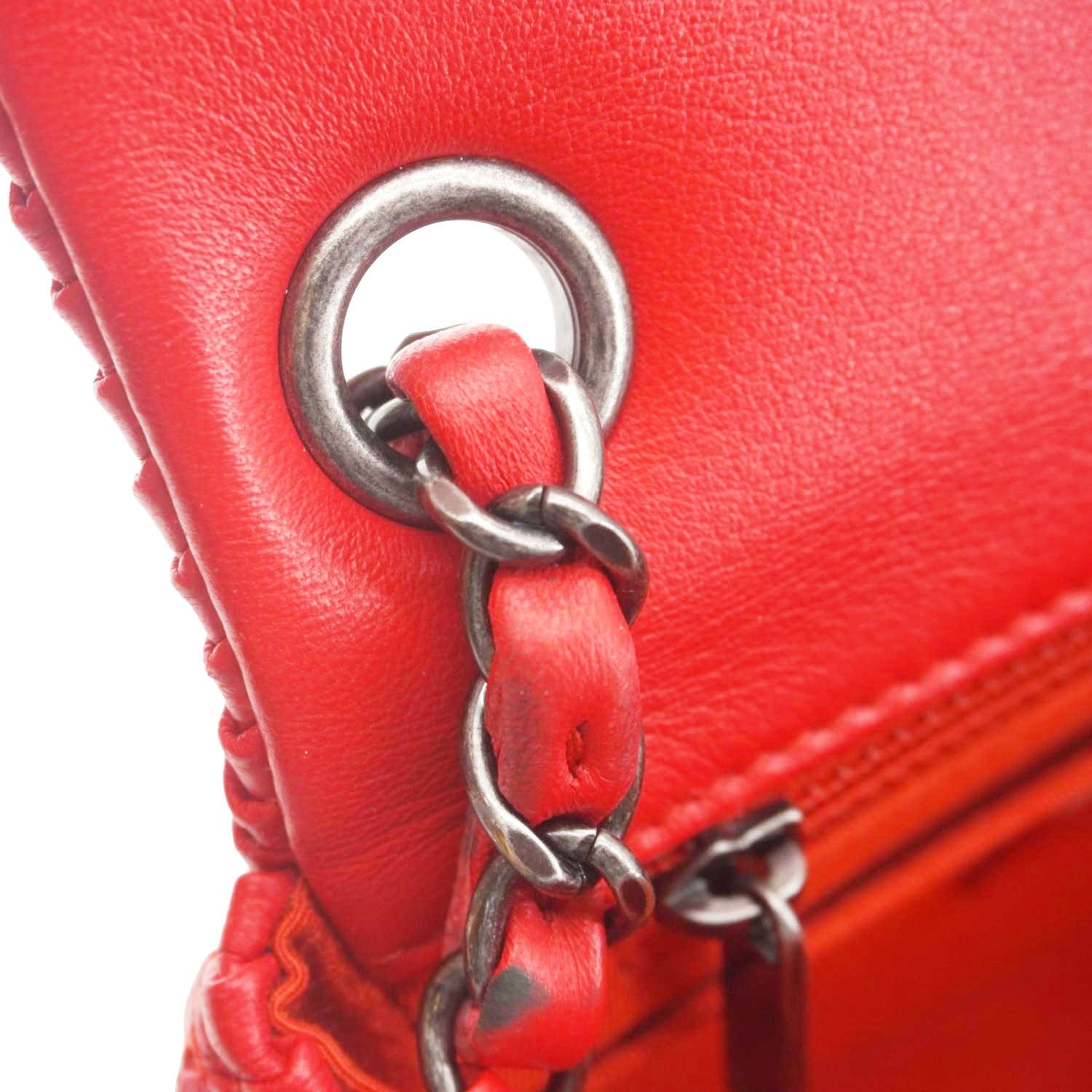 Chanel Paris Seoul Crotch Mini Lambskin Leather Shoulder Bag Red