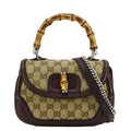 GUCCI Bamboo Gucci Canvas Top Handle Shoulder Bag Beige 247143