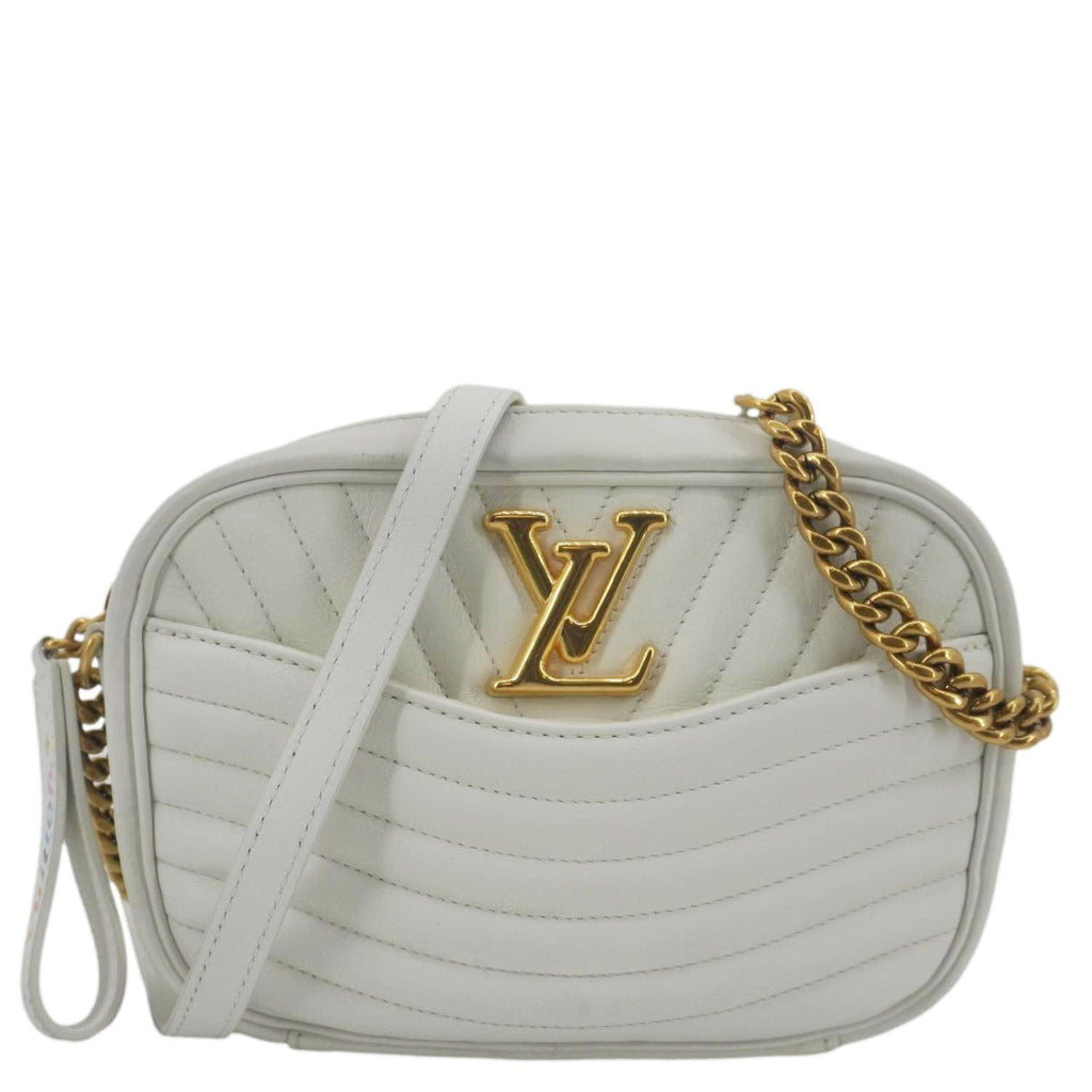 LOUIS VUITTON New Wave Quilted Calfskin Leather Camera Bag White