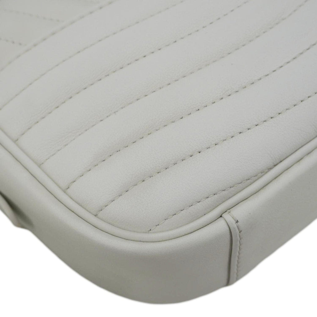 LOUIS VUITTON New Wave Quilted Calfskin Leather Camera Bag White