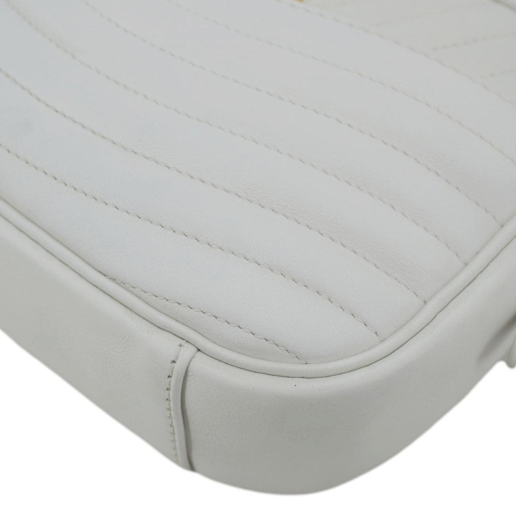 LOUIS VUITTON New Wave Quilted Calfskin Leather Camera Bag White