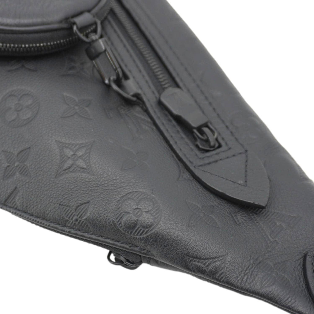LOUIS VUITTON Duo Slingbag Taigarama Crossbody Bag Black