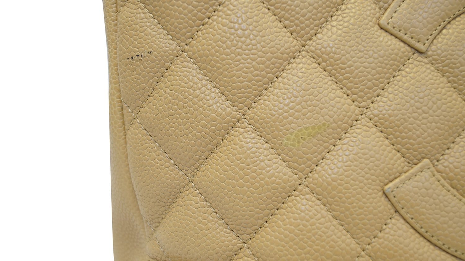 Chanel Beige Caviar Leather Leather Shopping Tote Bag
