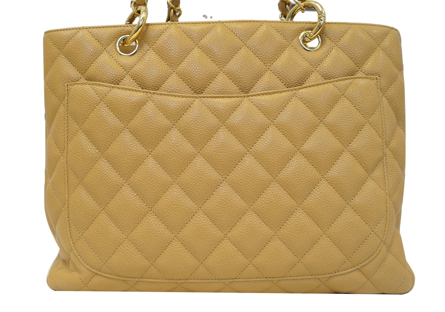 Chanel Beige Caviar Leather Leather Shopping Tote Bag