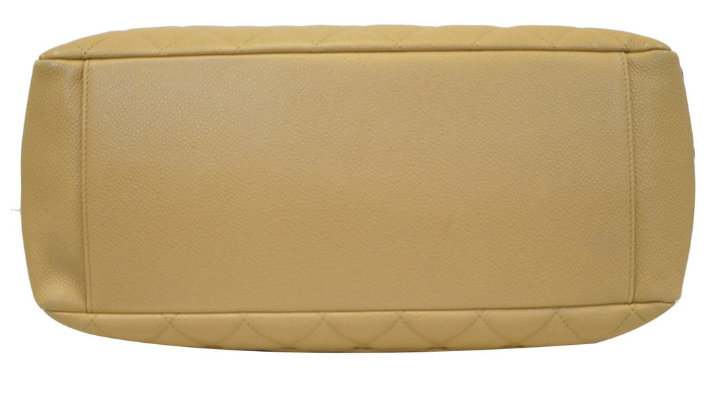 Chanel Beige Caviar Leather Leather Shopping Tote Bag