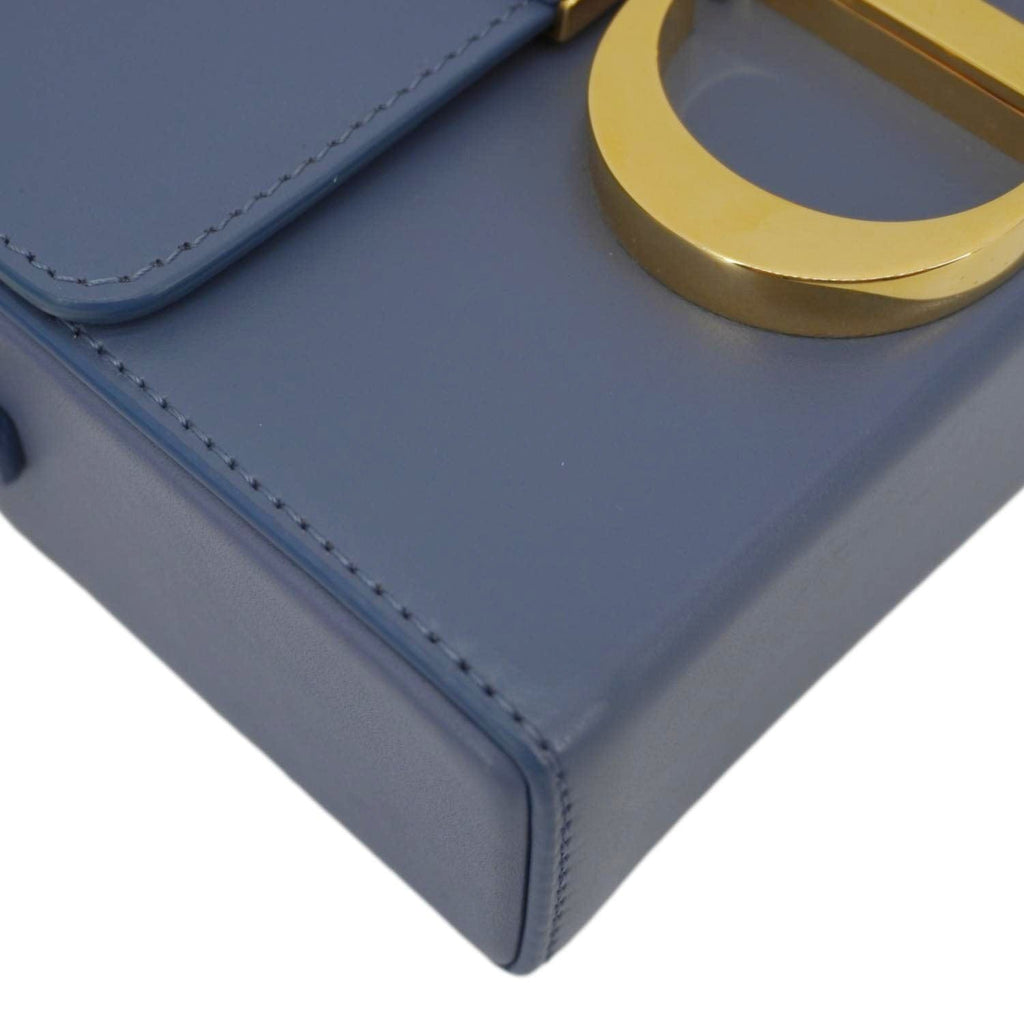CHRISTIAN DIOR 30 Montaigne Flap Leather Crossbody Bag Blue