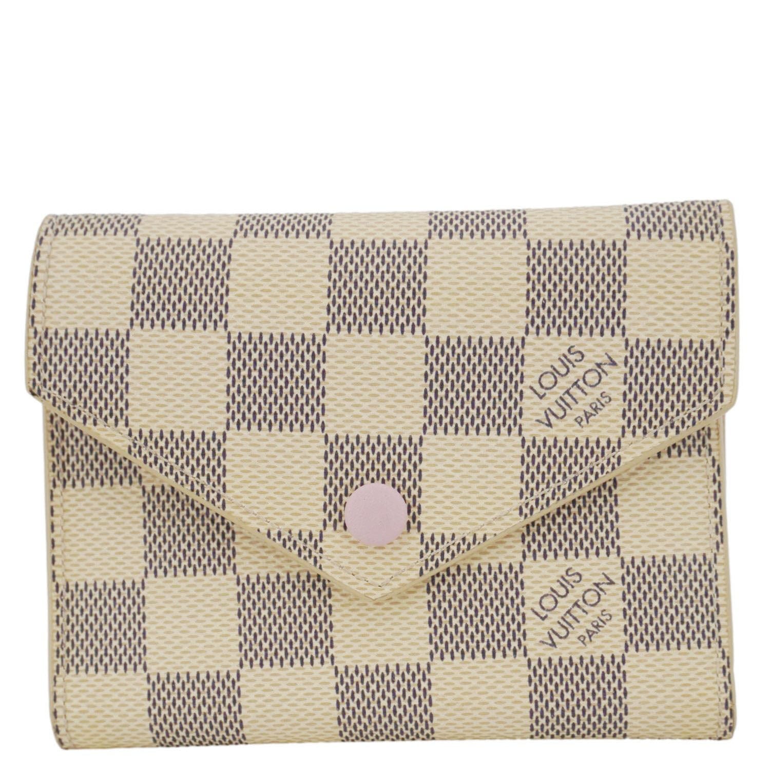 LOUIS VUITTON Victorine Damier Azur Wallet Rose Ballerine
