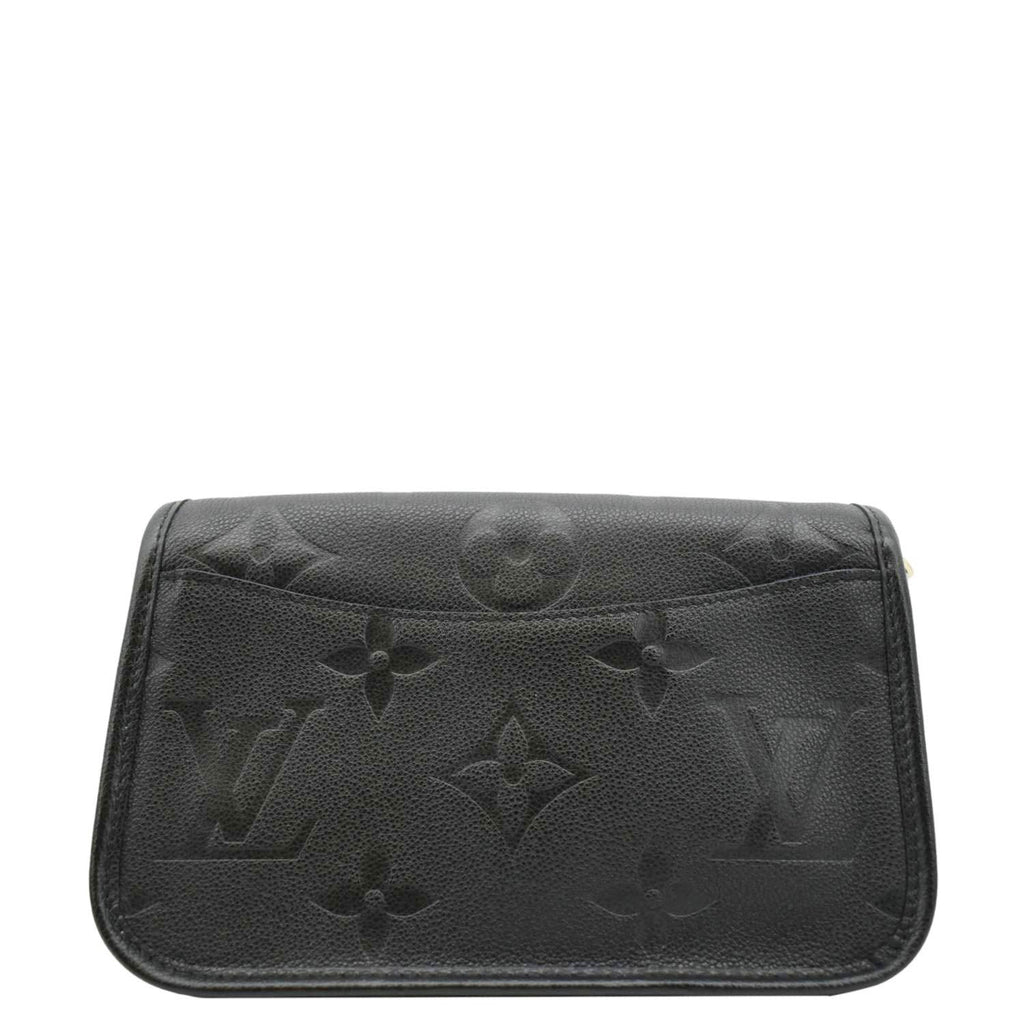 LOUIS VUITTON Diane Monogram Empreinte Leather Crossbody Bag Black