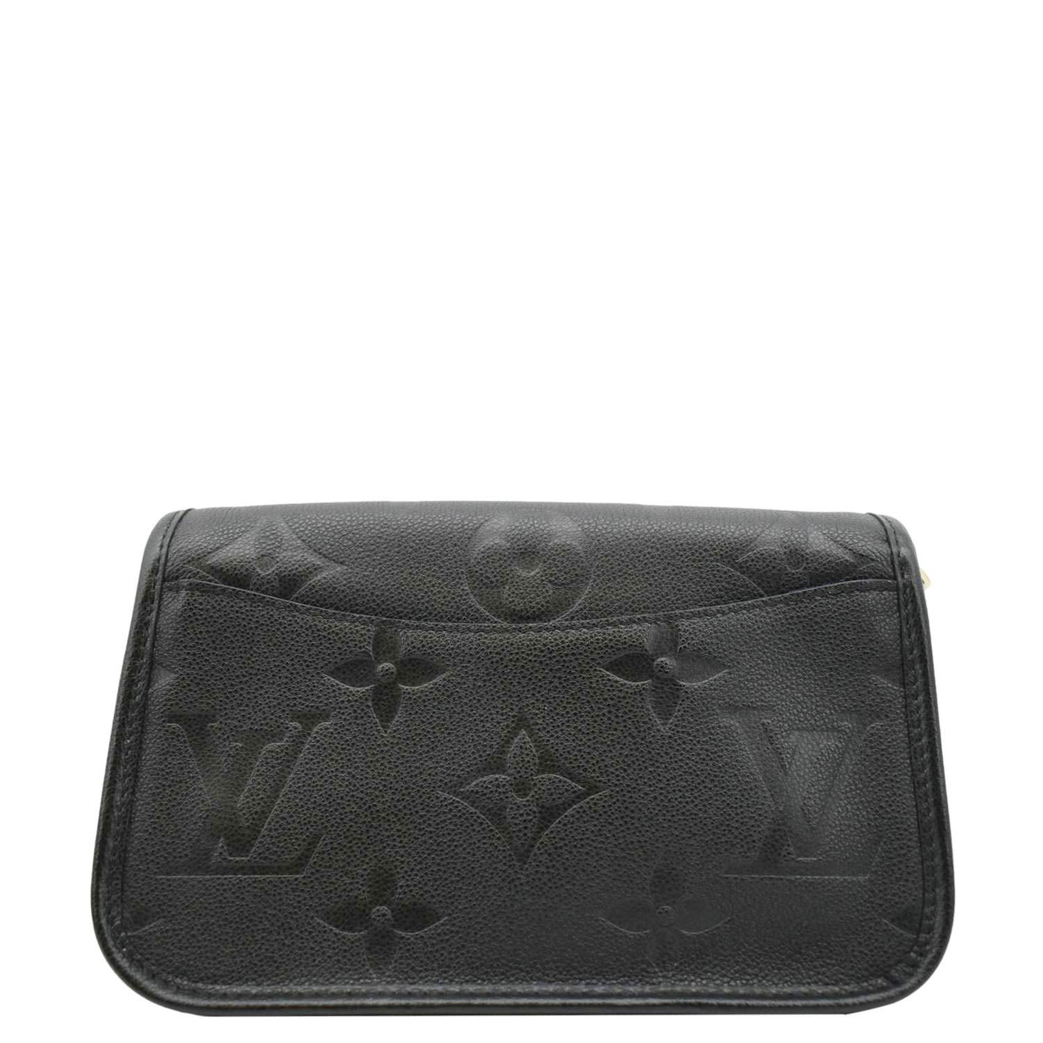 LOUIS VUITTON Diane Monogram Empreinte Leather Crossbody Bag Black