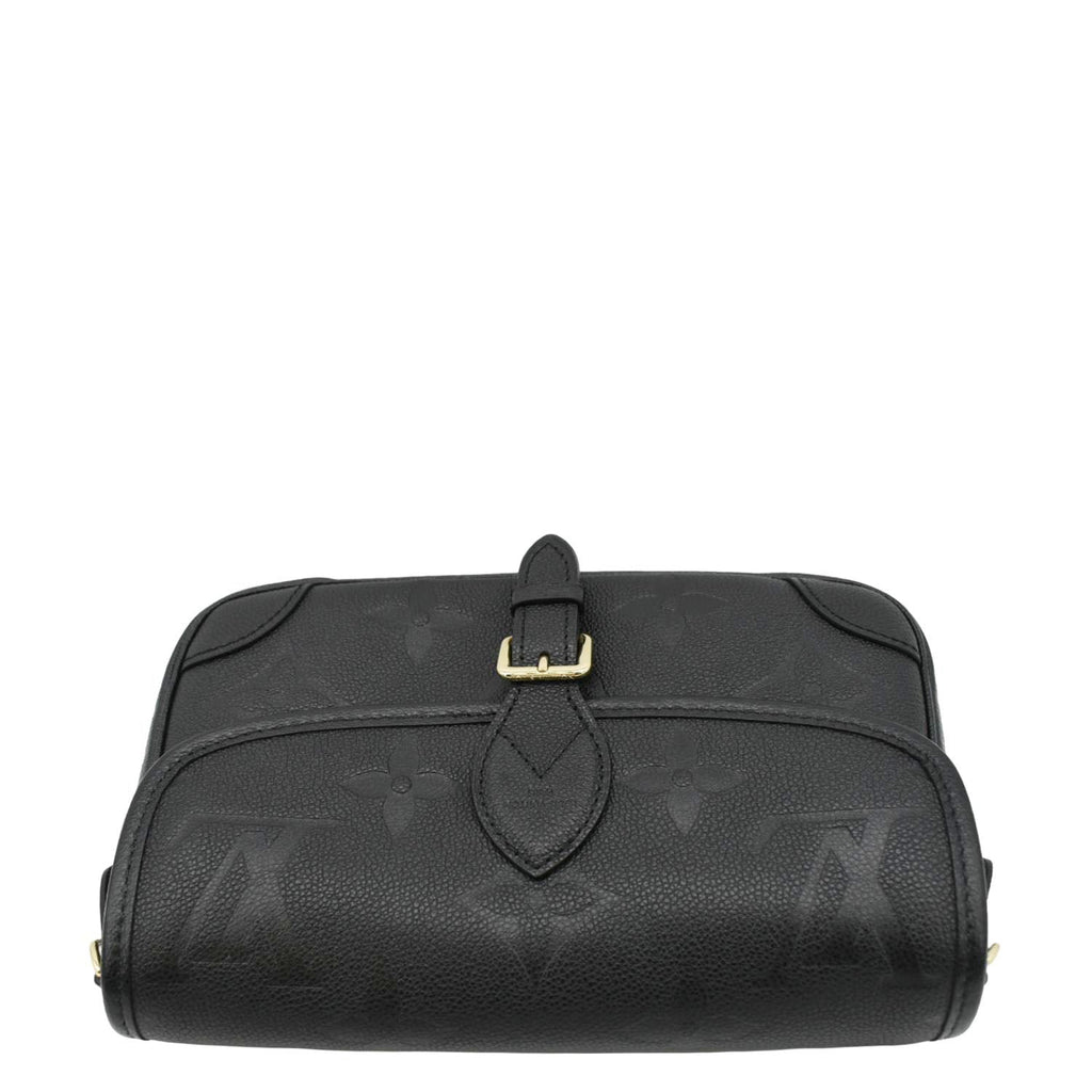 LOUIS VUITTON Diane Monogram Empreinte Leather Crossbody Bag Black