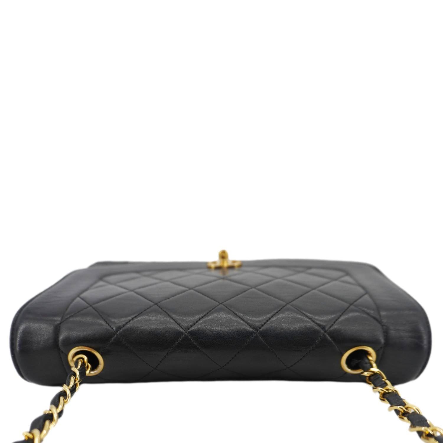 Chanel Diana Flap Quilted Leather Shoulder Bag Black
