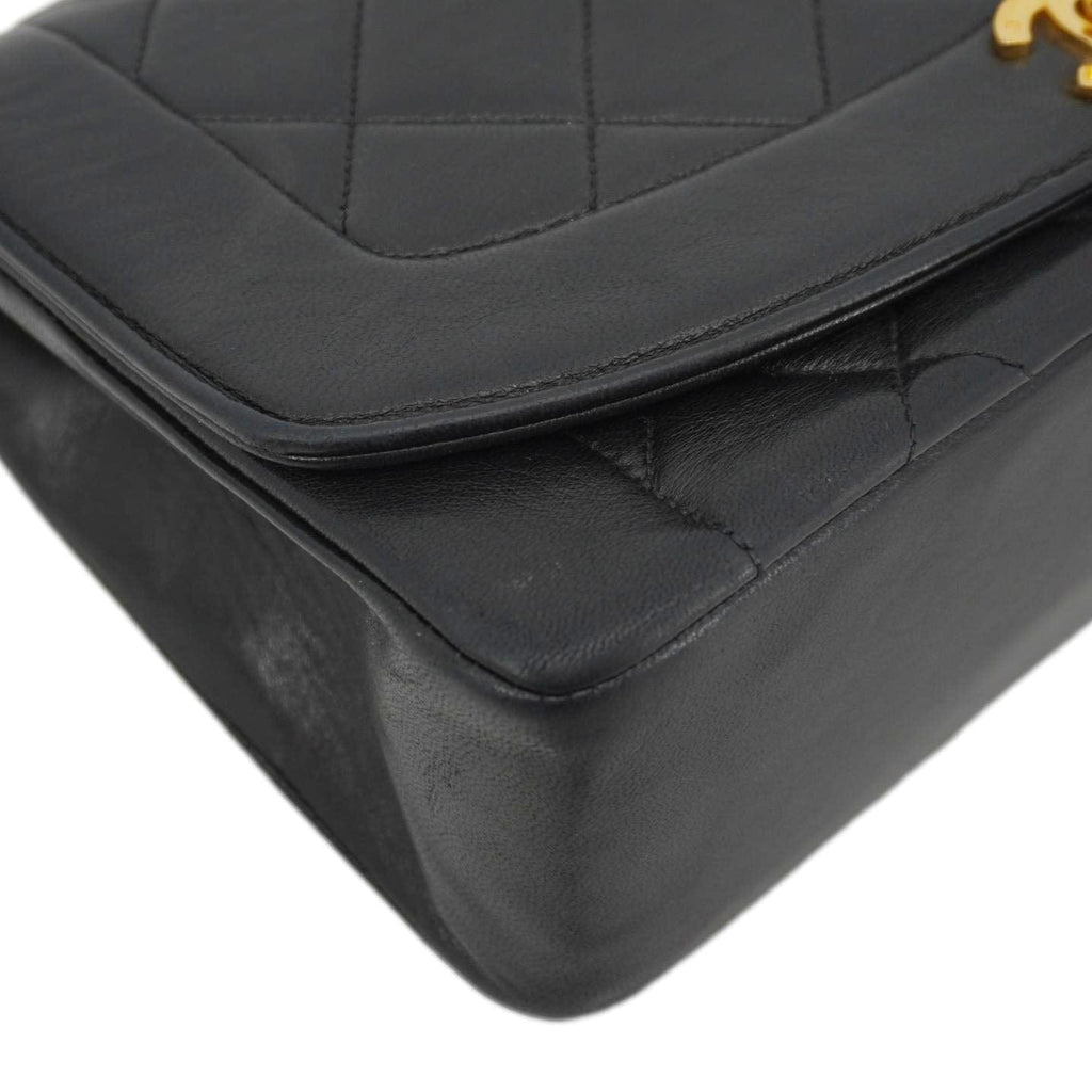 Chanel Diana Flap Quilted Leather Shoulder Bag Black