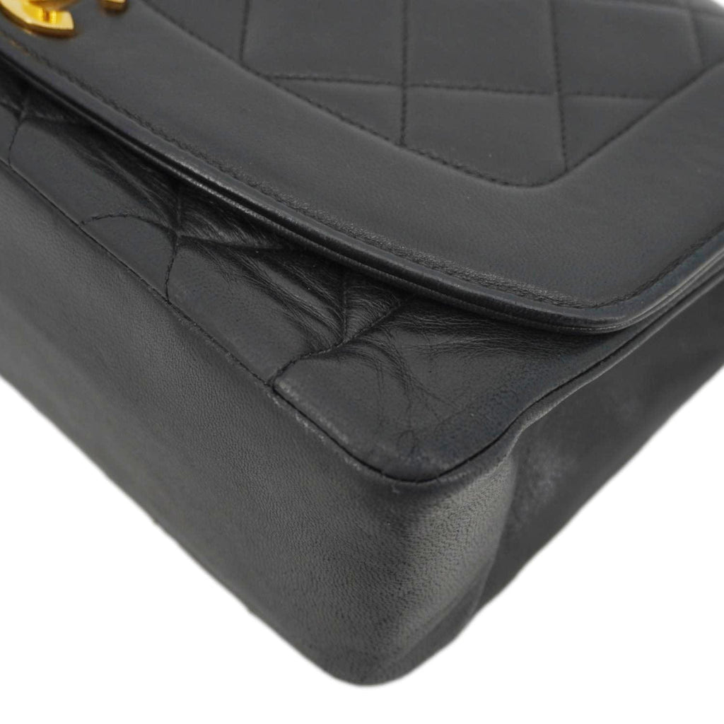 Chanel Diana Flap Quilted Leather Shoulder Bag Black