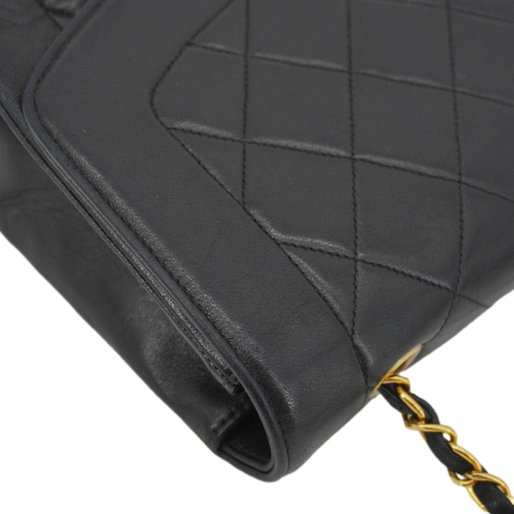 Chanel Diana Flap Quilted Leather Shoulder Bag Black