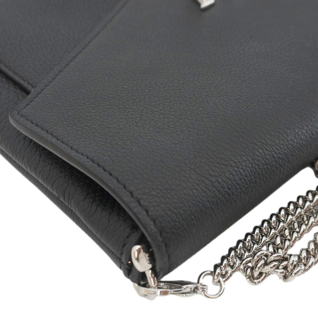 LOUIS VUITTON Mylockme Leather Chain Crossbody Bag Black