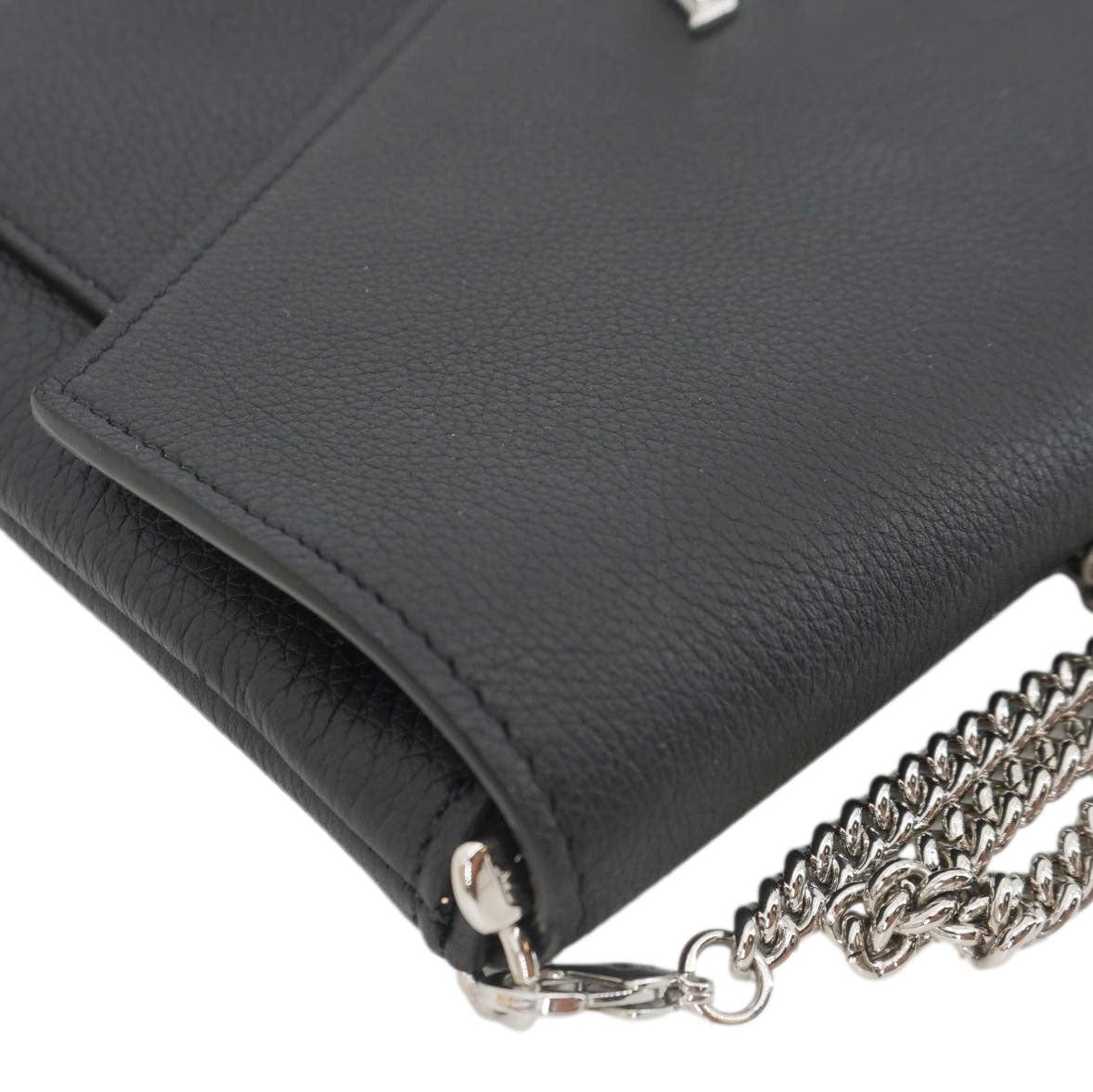 LOUIS VUITTON Mylockme Leather Chain Crossbody Bag Black