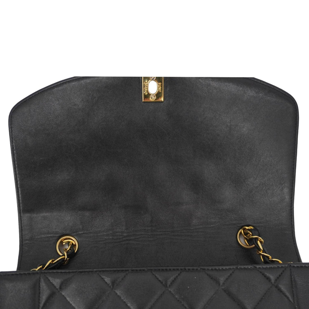 Chanel Diana Flap Quilted Leather Shoulder Bag Black