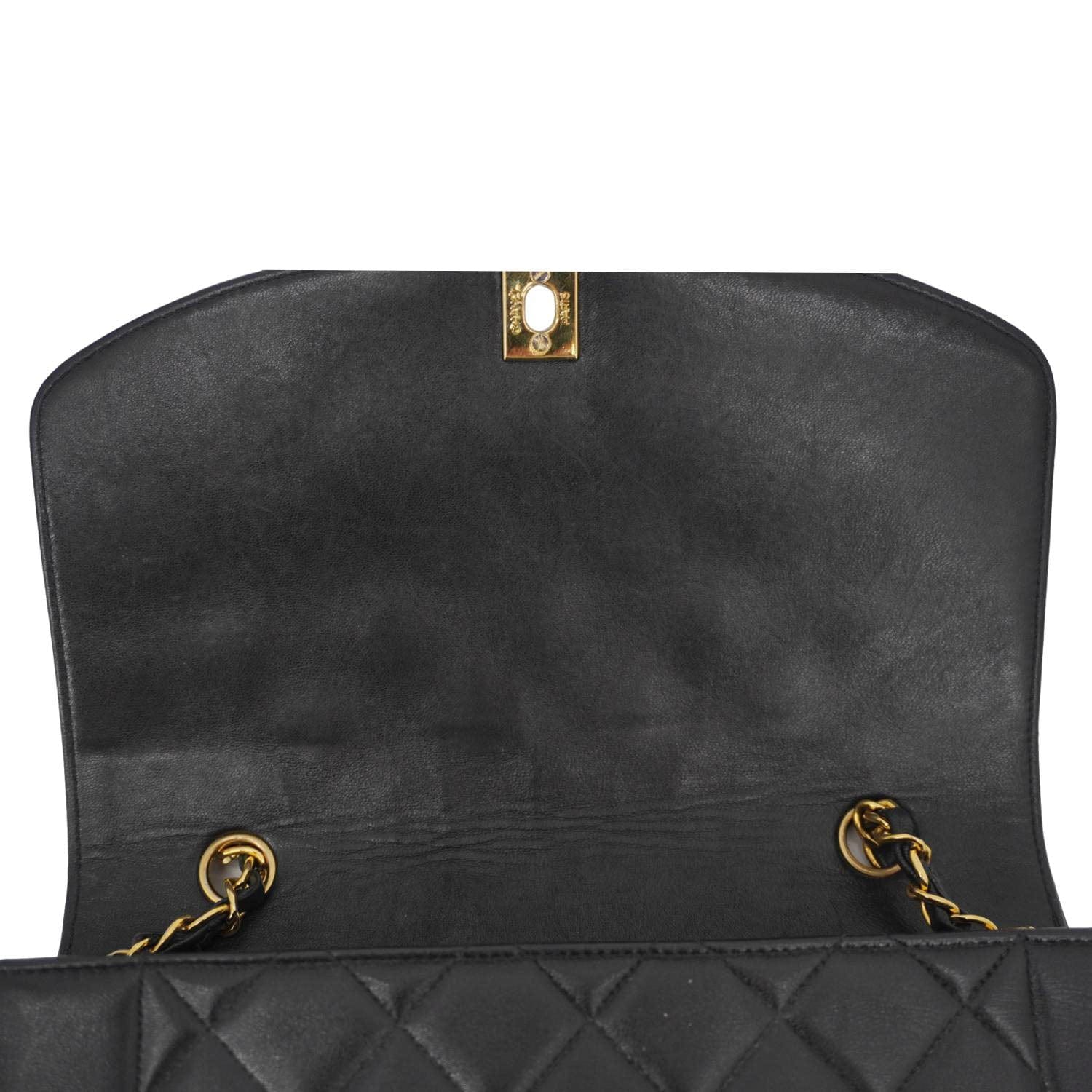 Chanel Diana Flap Quilted Leather Shoulder Bag Black