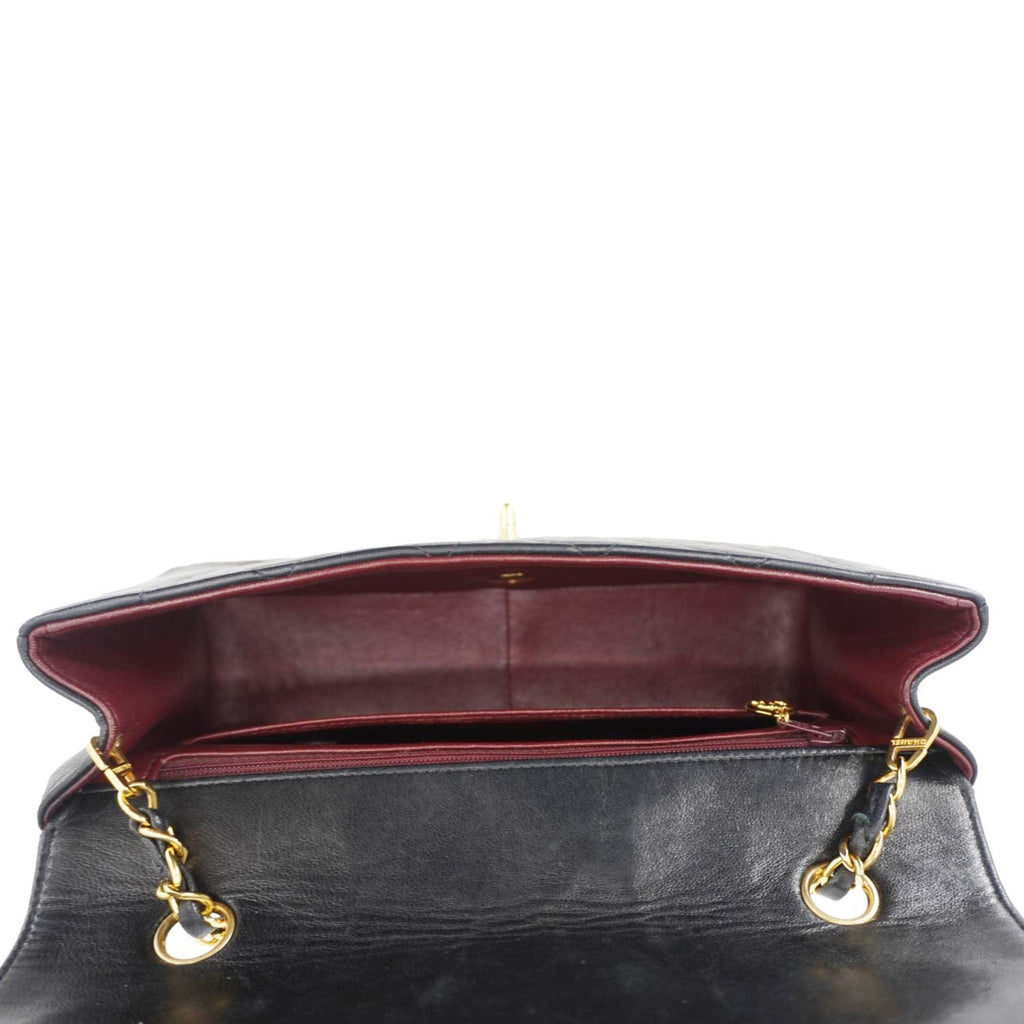Chanel Diana Flap Quilted Leather Shoulder Bag Black