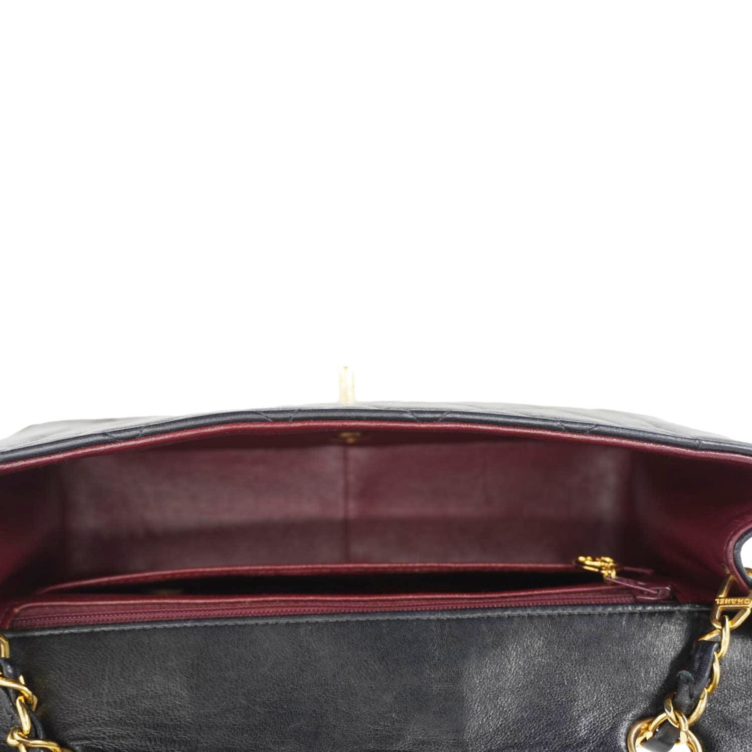 Chanel Diana Flap Quilted Leather Shoulder Bag Black