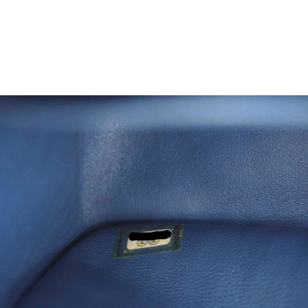 Chanel Classic Jumbo Double Flap Quilted Caviar Leather Shoulder Bag Blue