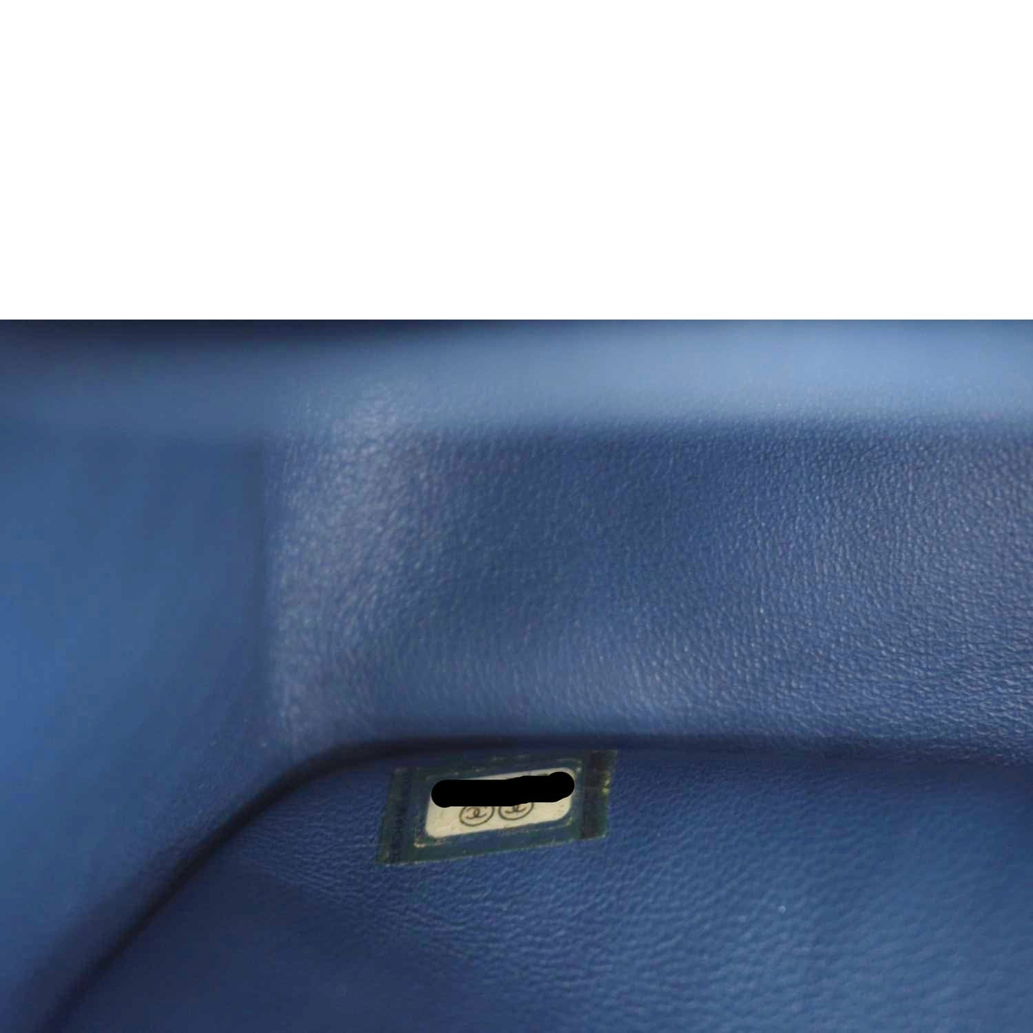 Chanel Classic Jumbo Double Flap Quilted Caviar Leather Shoulder Bag Blue