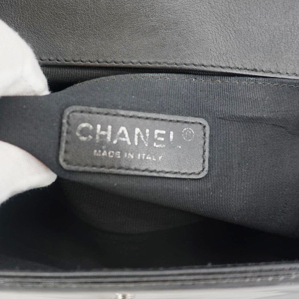 Chanel Boy Flap Medium Plexiglass Patent Leather Crossbody Bag Black 20481641