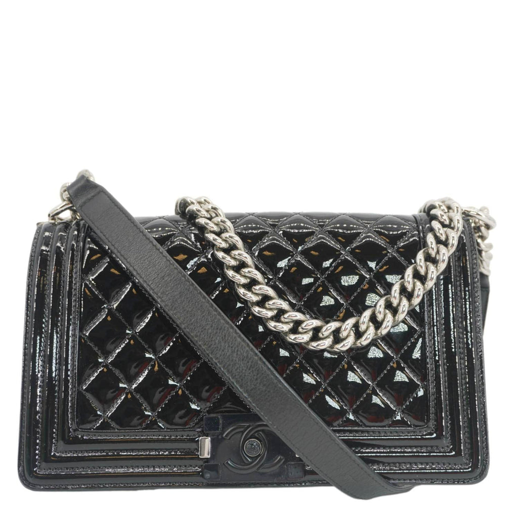 Chanel Boy Flap Medium Plexiglass Patent Leather Crossbody Bag Black 20481641