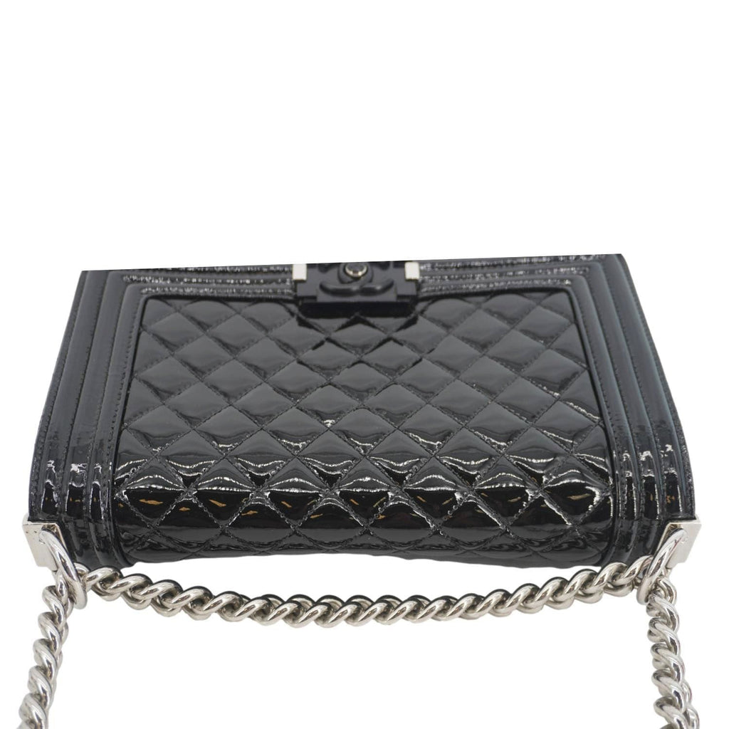 Chanel Boy Flap Medium Plexiglass Patent Leather Crossbody Bag Black 20481641