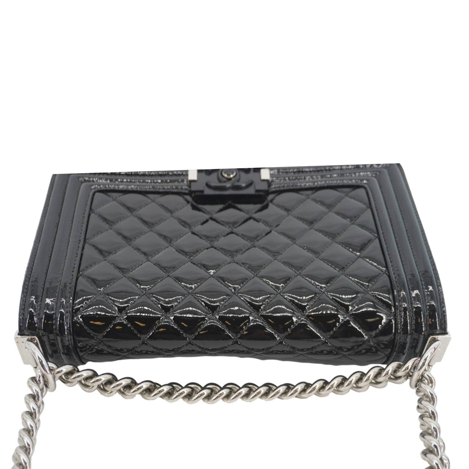 Chanel Boy Flap Medium Plexiglass Patent Leather Crossbody Bag Black 20481641
