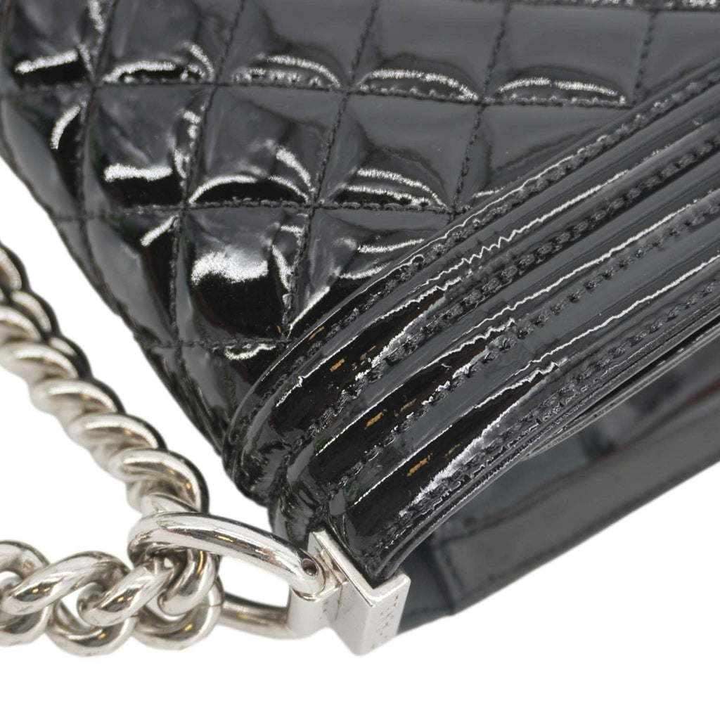 Chanel Boy Flap Medium Plexiglass Patent Leather Crossbody Bag Black 20481641