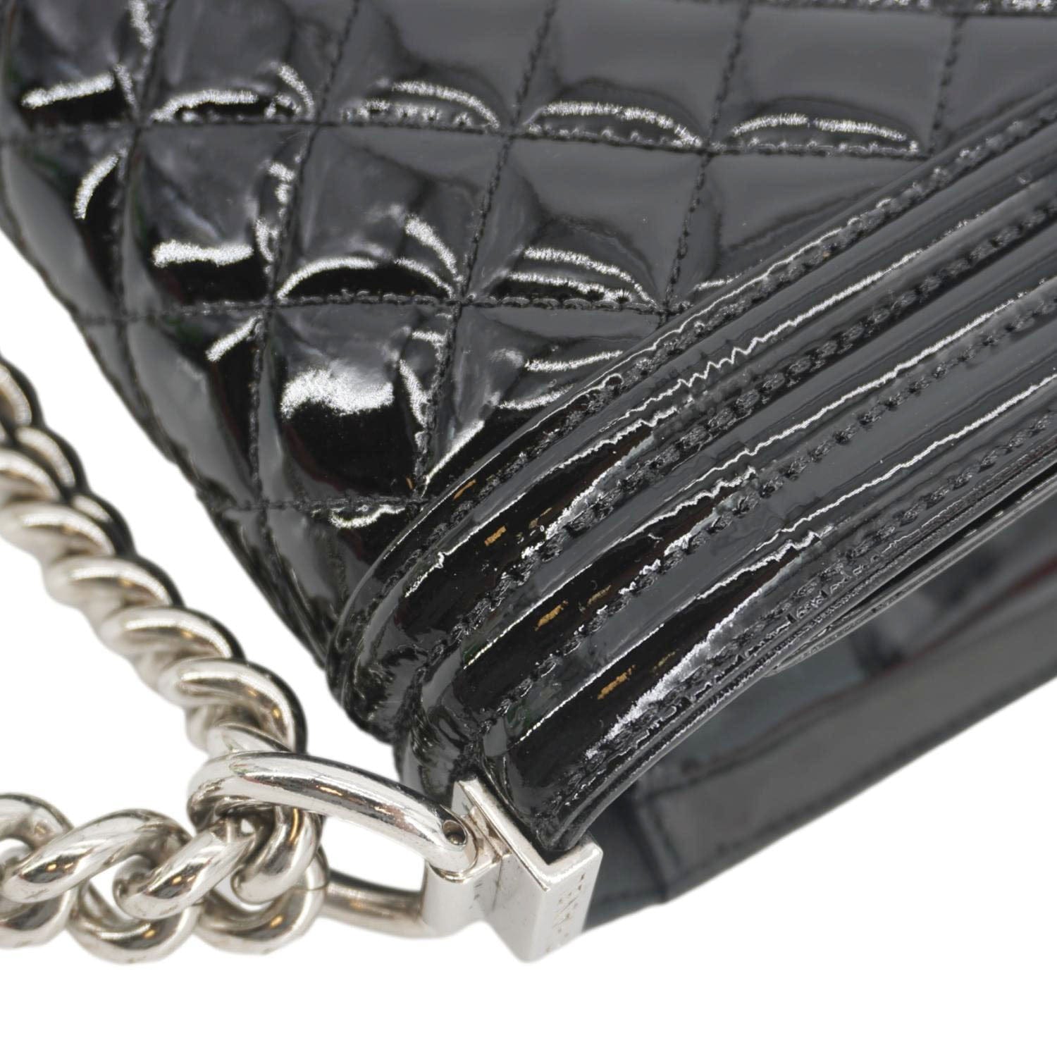 Chanel Boy Flap Medium Plexiglass Patent Leather Crossbody Bag Black 20481641
