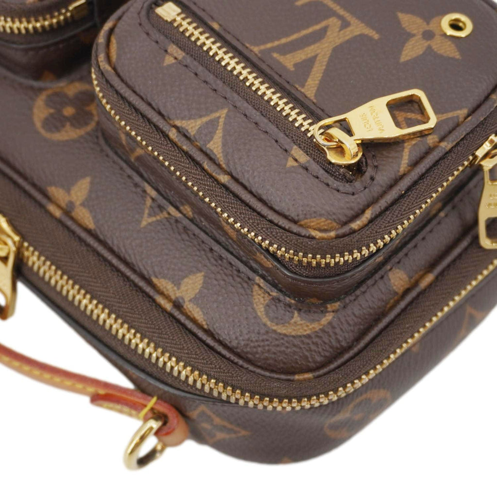 LOUIS VUITTON Utility Monogram Canvas Crossbody Bag Brown