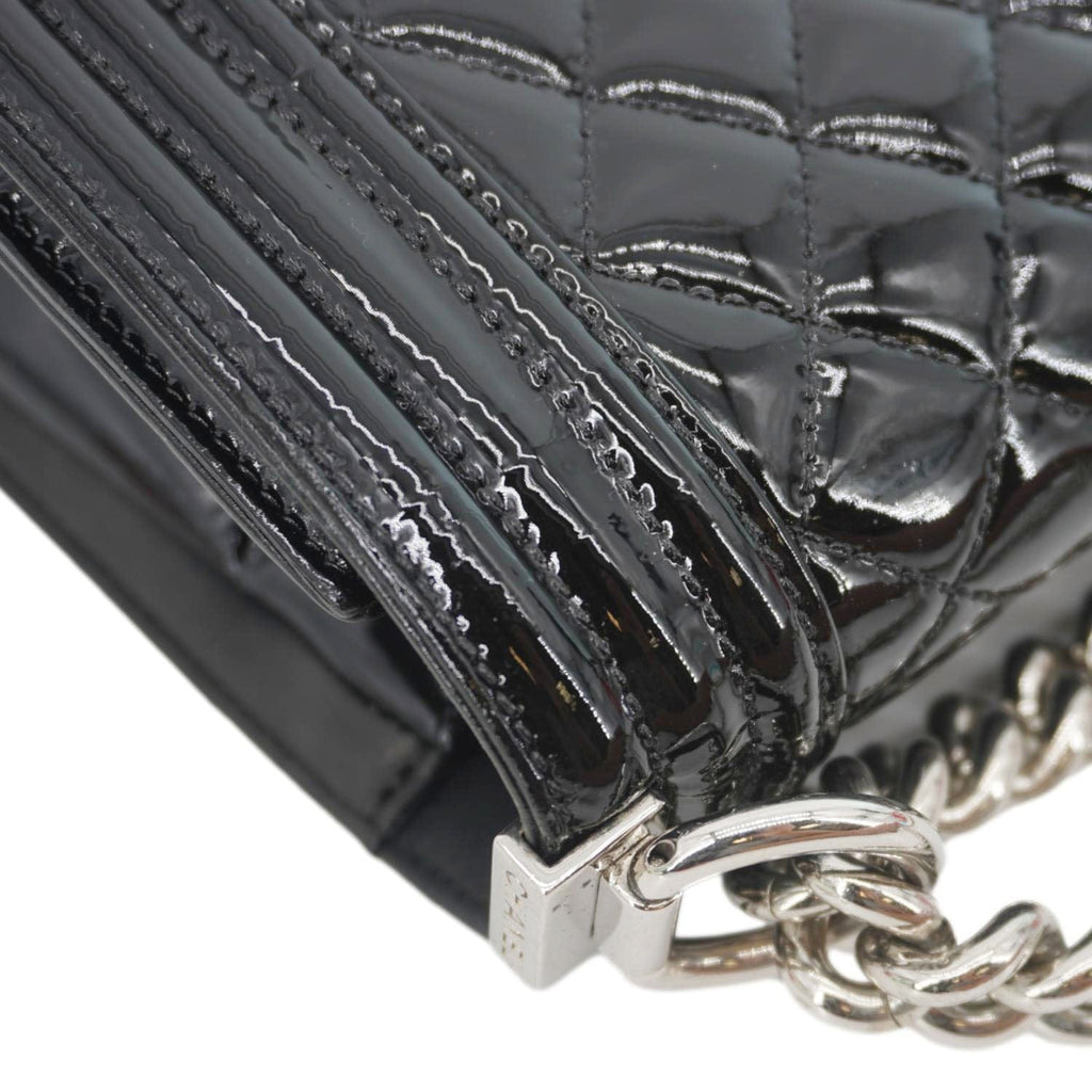 Chanel Boy Flap Medium Plexiglass Patent Leather Crossbody Bag Black 20481641